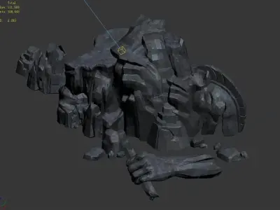 Stone Tomb Map - Broken Arm 02 3D model