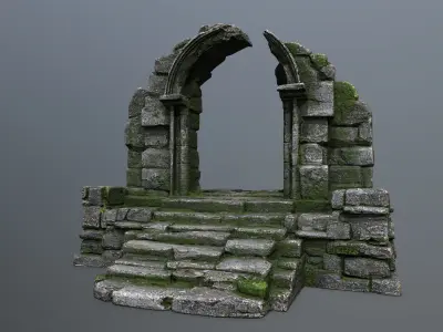 Ruin Gate Low-poly 3D model