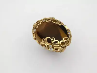 Designer ring 3D print model buy