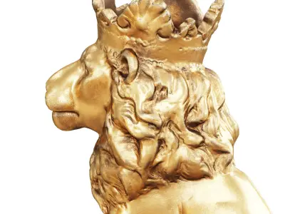 Lion with a crown on his head 3D model