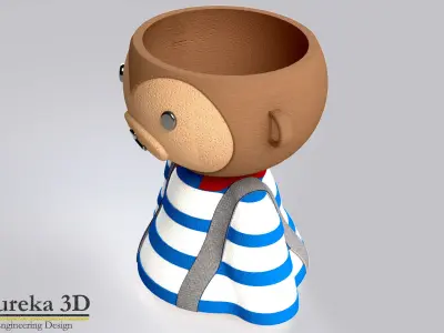 Monkey  flowerpot 3D print model