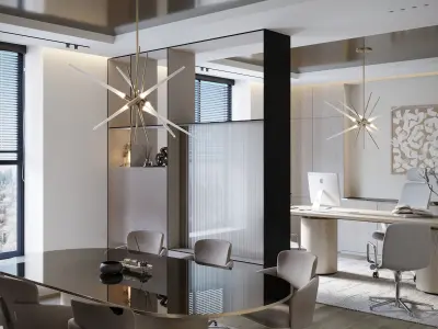 Contemporary Office Interior  Executive Workspace 3D model