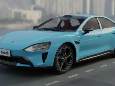 xiaomi SU7 with full interior Low-poly 3D model