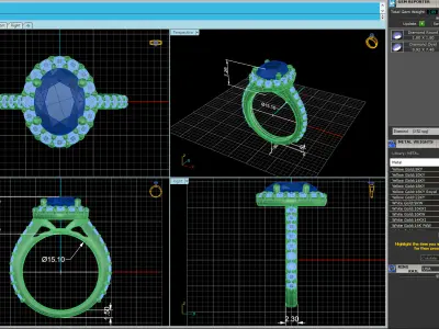 Pav Oval Wedding Ring  3D print model