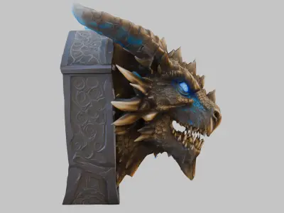 Ethereal Dragon Visage Low-poly 3D model