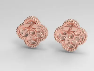 Diamond clover earring nice design 3D print model