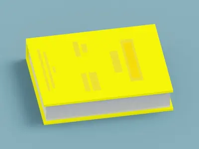 Voxel Yellow Book  Low-poly 3D model