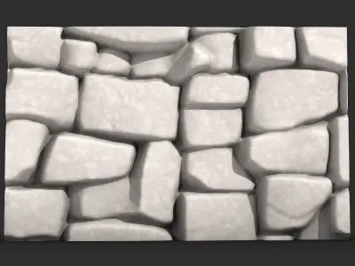 Natural Edge Stone Wall Detail 3D print model