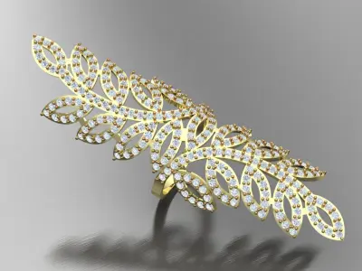 Leafy Luxury ring 3D print model