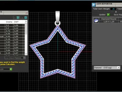 Star pendant model 687 3D print model