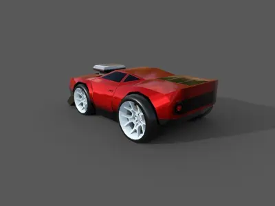CHARGER CAR Low-poly 3D model
