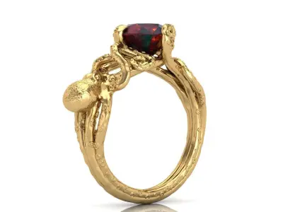 Octopus ring 3D print model