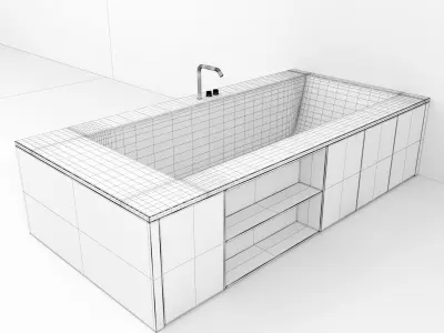 Bathroom furniture set Gold 4 3D model