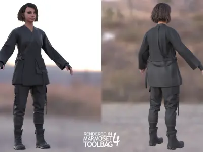 Mens and Womens Military Uniforms 6 3D Model Collection