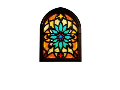 Colorful Stained Glass Window model pack Low-poly 3D model