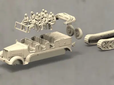 sd kfz 7 1  3D print model