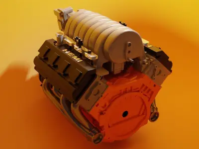 6 1L v8  Low-poly 3D model