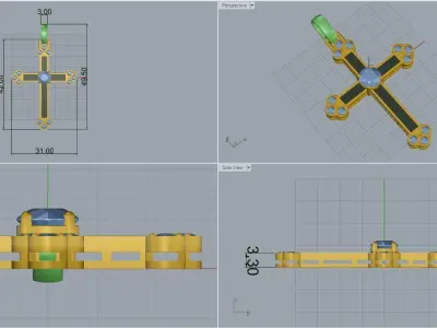 cross onyx and diamond pendant 3D print model