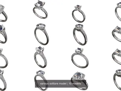 various solitare model 3D Model Pack