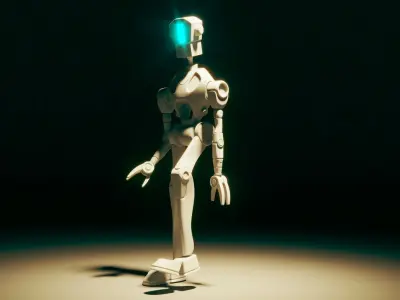 Robot Free low-poly 3D model 3