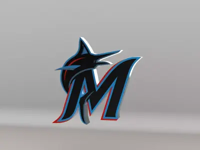 MLB Miami Marlins V2 Team Logo 3D model