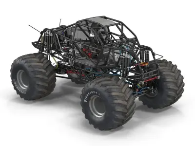 Monster Truck Bigfoot 2 Rigged 3D model