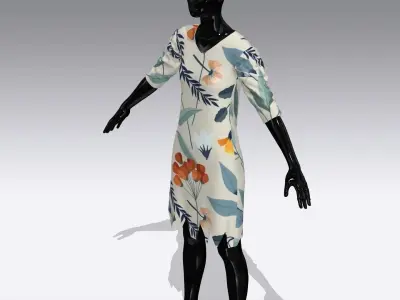 Female Cloth Dress Low-poly 3D model