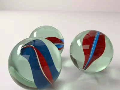 Marbles three glass - three glass 3D model
