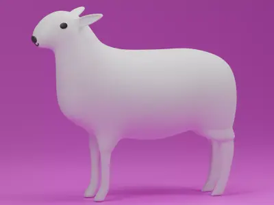 Cartoon Cute Sheep 3D model purchase