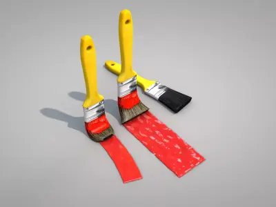 Paint Brush Yellow 3D model