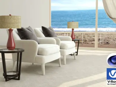 Living Room 11 - Vray6 - C4D 3D model