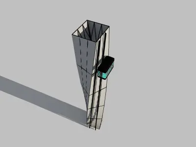 twisted Elevator 3D Model Low-poly 3D model