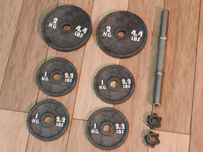 10 kg Dumbbell Set Realistic PBR 3D model
