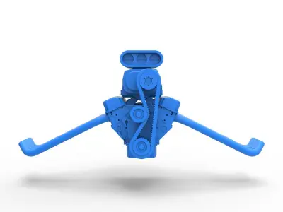 Engine of Vintage Funny Car Scale 1 to 25 3D print model