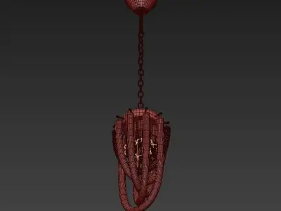 Chandelier modern glass and metal 3D model