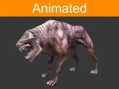 Infernal dog Low-poly 3D model