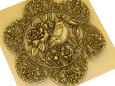  the persian Gol-o-Morgh relief  -Flower and Bird relief artwork 3D model