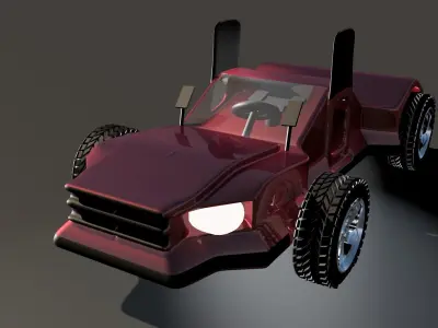 Car For Video Games Five Low-poly 3D model
