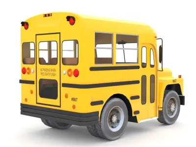 School Bus 1988 GMC Low-poly 3D model