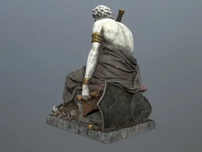 man statue Low-poly 3D model