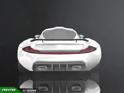 Lowpoly McLaren F1 GTR Type Racing Car 3D Model Low-poly 3D model