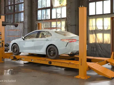 Wheel Alignment Equipment Generic with Car 3D model