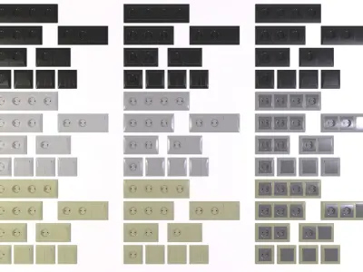 Power socket and light switch 3D model