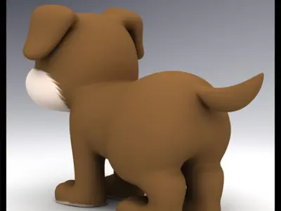 Cartoon Dog Low-poly 3D model