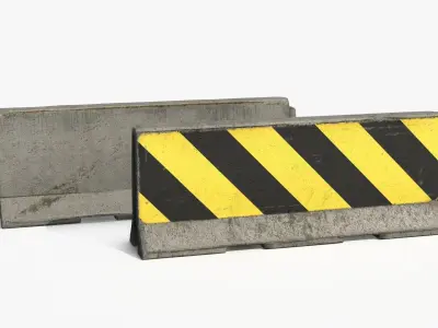 Concrete Barrier Low-poly 3D model