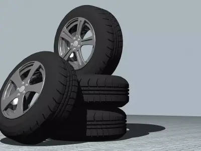 Car Tire Low-poly 3D model Low-poly