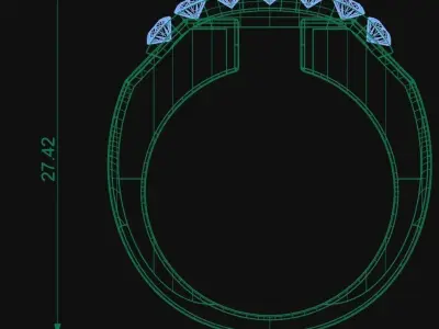 Men Diamond Jewelry Ring 3D print model