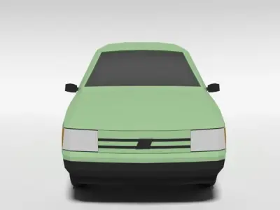 Low Poly Cartoon Fiat Uno 1983 Car Low-poly 3D model