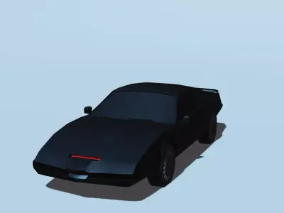 Kitt low poly model car on sky Low-poly 3D model