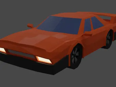low poly car Low-poly 3D model